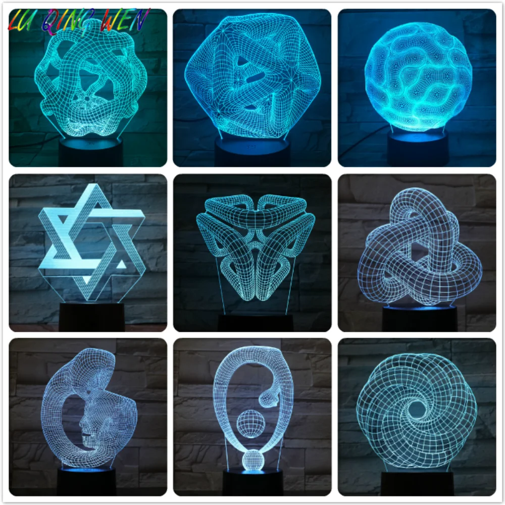 LED Night Light 3D Illusion USB Touch Sensor Color Changing Baby Nightlight Bedroom Decor Novelty Lighting 3d Night Lamp Present