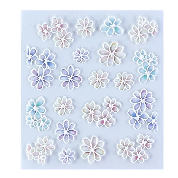 1 шт 5D рельефная наклейка для ногтей, слайдер с цветущим цветком для украшения ногтей, акриловая Выгравированная 3D наклейка для маникюра, Переводные картинки LA1019-2 - Цвет: 17