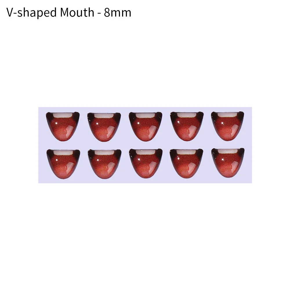 10 pçs dos desenhos animados adesivos boca nariz de cristal