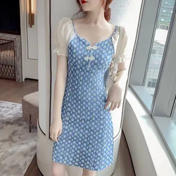 

Summer Elegant beach Women Dress 2020 long Print Flowers Polka-dot strap Ladies Halter boho Dress Vintage party ladies Dress