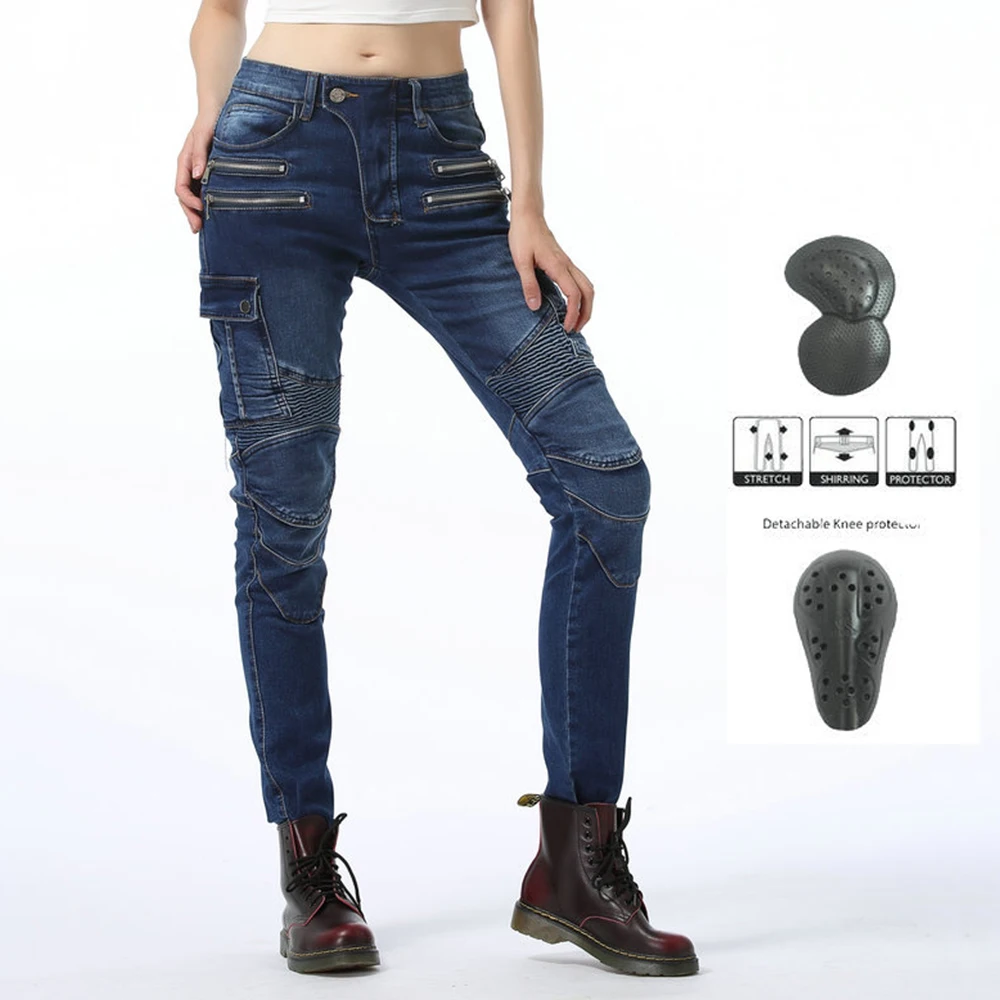 Женские мотоциклетные брюки джинсы для мотокросса мотоботы байкеров байкерские