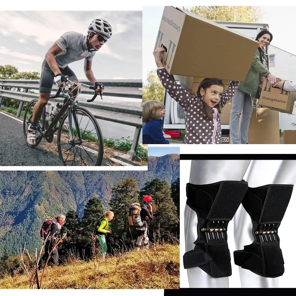 Comprar Práctico portátil de acero inoxidable de resorte de rodilla de refuerzo de potencia de la pierna de la rodilla de protección de rodilla