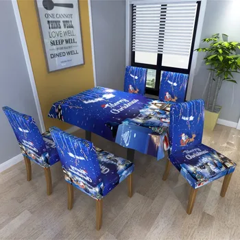 

Christmas Tablecloth/Chair Cover Digital Printing Christmas Table Decoration силиконовая скатерь noel decoration table 2021