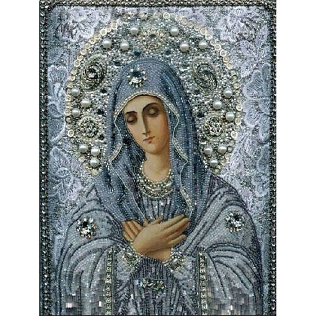 liziciti DIY Diamant Painting Kits Religion Thema 5D Diamant Bilder für Erwachsene katholisch, Strass Diamant Gemälde Kunst Bastelsets für Home Wall Decor Leinwand 30,5 x 40,6 cm (Mutter Maria #2