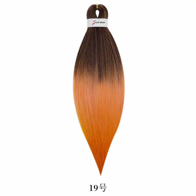 Pre Stretched Kanekalons Braiding Hair Easy Crochet Braid Hair Extension Yaki Straight Ombre For Woman Aigemei EZ Braids 19