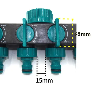 

4-Way Water Hose Irrigation Adapter Connectors European Standard Female Thread Tap Connectors Hose Splitters