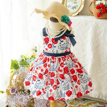 

new Baby Girls Dresses Summer printed cotton girl dress Sleeveless Birthday Party Princess Print Dress