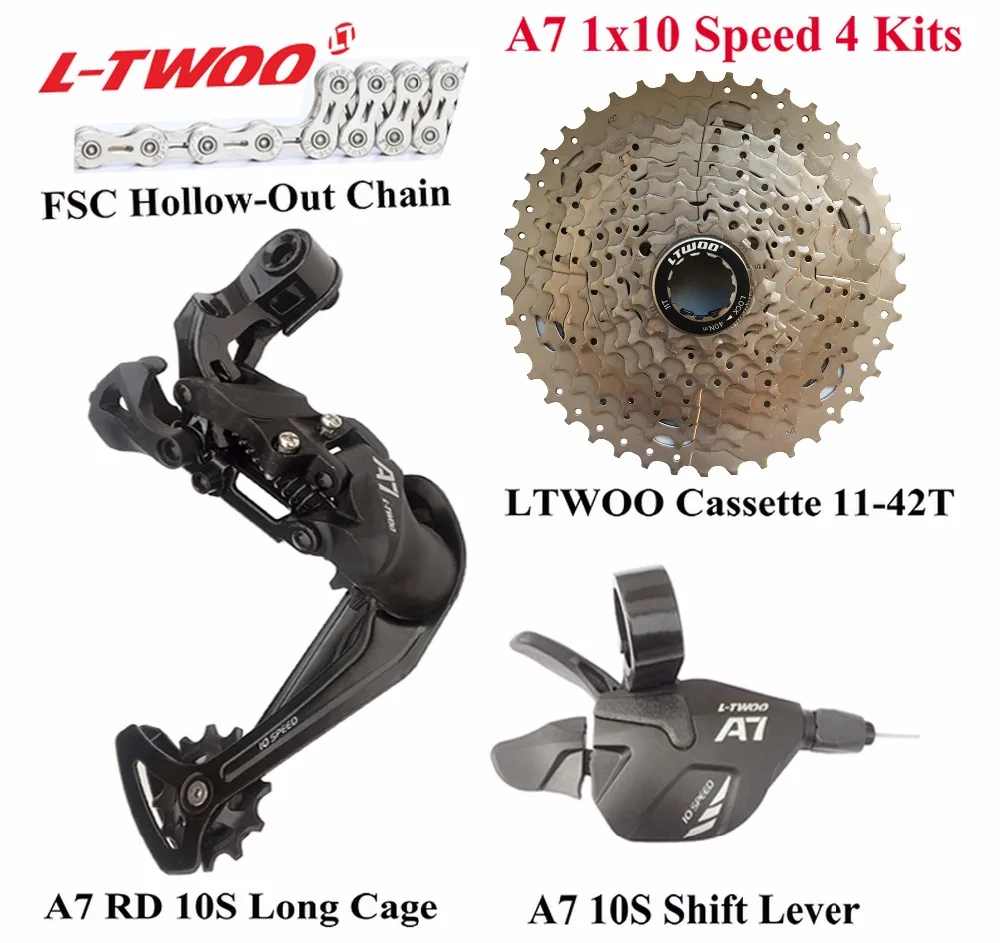 LTWOO велосипед A7 1x10-Speed Groupset рычаг переключения передач+ задний переключатель+ цепь+ кассета 11-42 T, 11-46 T, GX, NX, X7, X9 совместимый