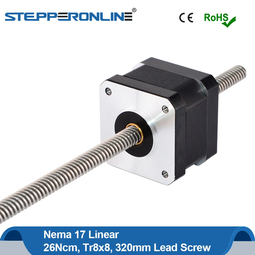 

Tr8x8 Nema17 Non-captive Linear Stepper Motor Nema 17 Linear Actuator 0.4A 4-lead with Lead Screw 320mm for 3D Printer