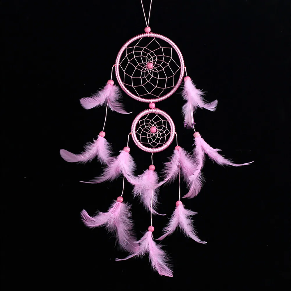 Ручной работы кружево Ловец снов перо подвесное украшение подарок цветной