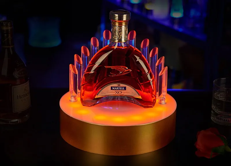 Creative rechargeable LED Luminous Beer Wine Bottle Holder Glowing Champagne Cocktail Drinkware Holder for bar disco party decor