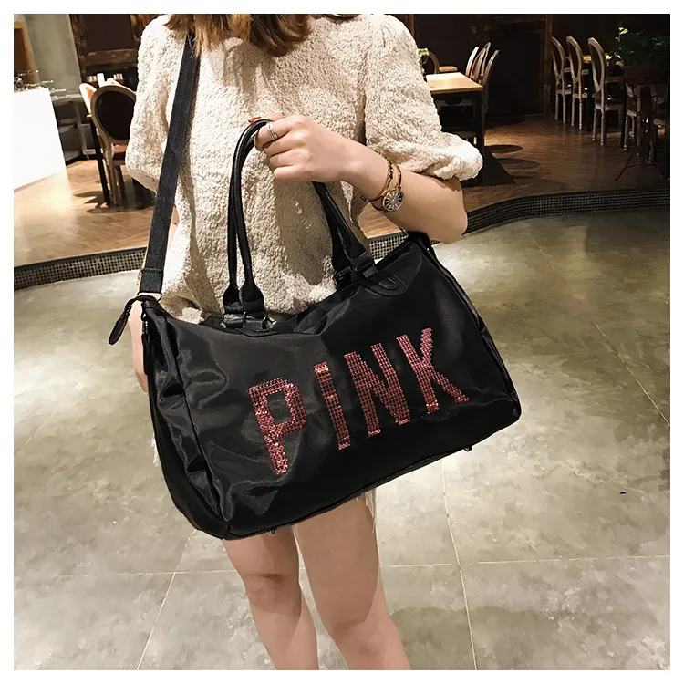 New Cheap Sequins Black Gym Bag Women Shoe Compartment Waterproof Sport Bags For Fitness Training Yoga Bolsa Sac De Sport