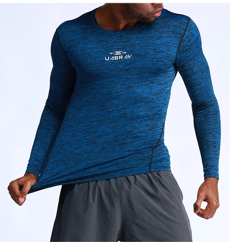 Новая быстросохнущая Мужская футболка для бега, бодибилдинг, Спортивная футболка с длинным рукавом, трико, спортивные футболки для бега, мужская спортивная футболка для фитнеса