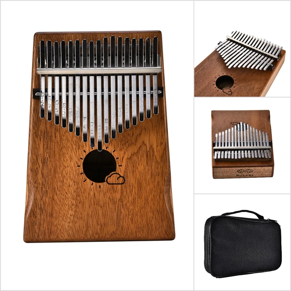 17 ключ калимба Mbira Calimba Африканский твердый персиковый цветок большой палец пианино палец ремень сумка клавиатура Malimba