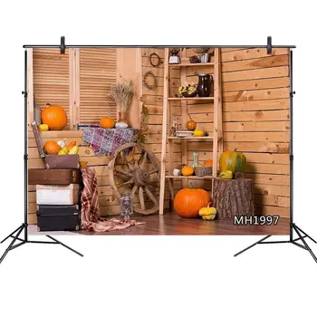 

Farmhouse Wood Barn Backdrops Pumpkin Rustic Wooden Floor Wall Photography Background Photographic Backdrop For Photo Studio