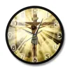 Jesus Christ On Cross Good Friday Calvary Wall Clock Christian Spiritual God Prayer Silent Wall Clock Bible Faith Home Decor 5