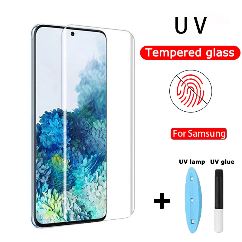Закаленное УФ-стекло для Samsung Note 10 Plus Note 8 9 S10 S9 S8 Plus S10e S7 Edge 5D Закаленное УФ-стекло для Samsung Note 10 Plus Note 8 9 S10 S9 S8 Plus S10e S7 Edge 5D