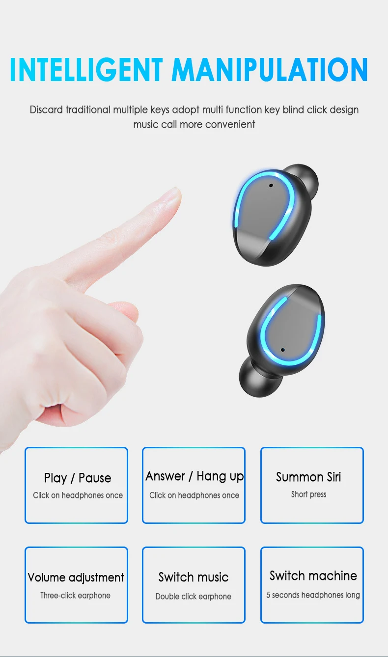 F9 Mini Bluetooth наушники Беспроводные IPX7 водонепроницаемые TWS для Android и Ios с