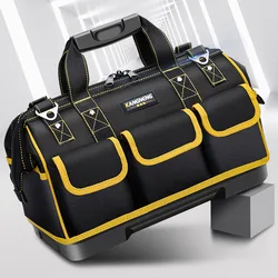 Bolsa de herramientas de carpintero portátil, mochila multifunción de lona impermeable gruesa, organizador de herramientas de viaje para garaje y electricista
