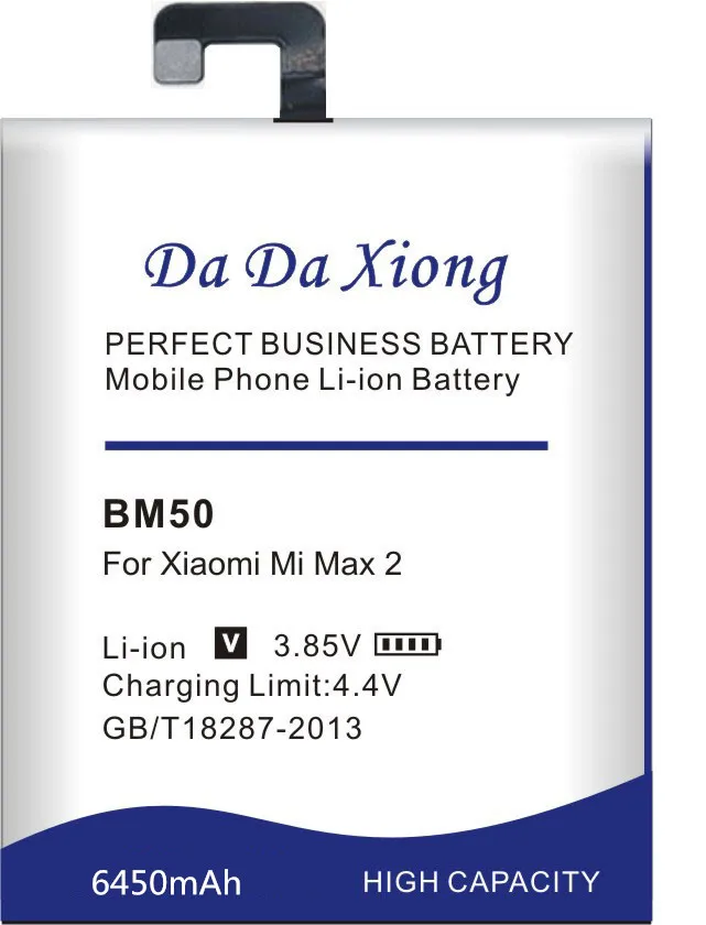 Da Xiong оригинальная сменная батарея для Xiaomi Mi Max 2 Max2 BM50 настоящая батарея для телефона 6450 мАч