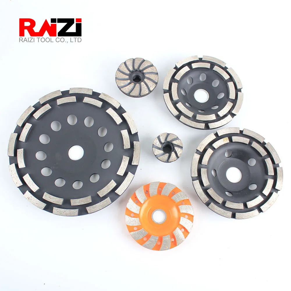 Raizi 40/60/90/115/125/180 mm Diamond Grinding Cup Wheel Stone Concrete Grinding Disc