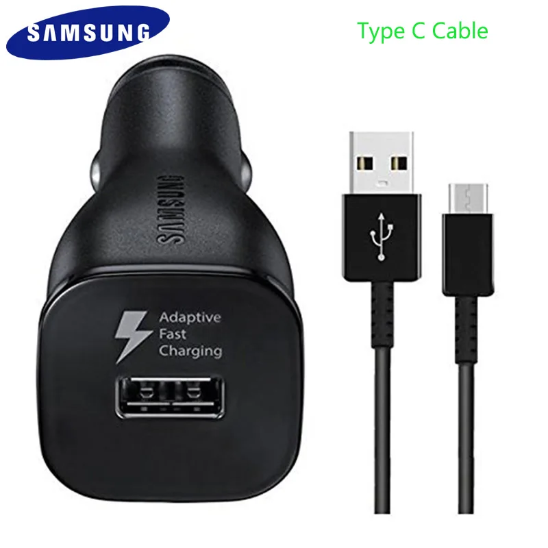 

Original Samsung Fast Car Charger Adaptive Quick Adapter 1.2M/1.5M USB Type C Data Cable For Galaxy A70 S8 S10 Plus Note 8 9 A9S