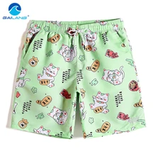 New Men’s Sexy Cartoon Cat Board shorts Floral fashion swimsuit liner Quick dry surfing joggers printed hawaiian bermudas mesh