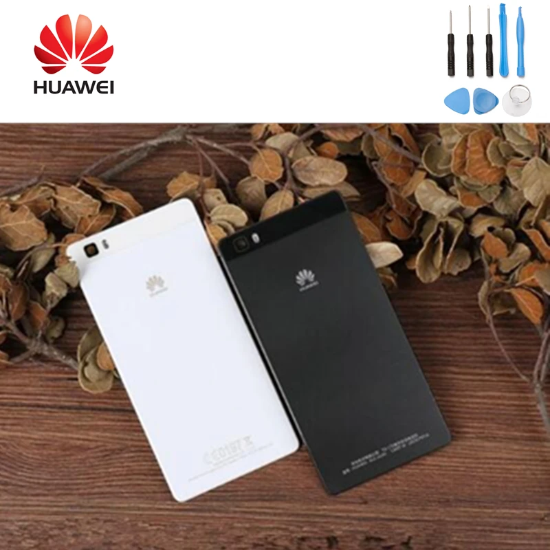 

Original Huawei P8 Lite Battery glass Back Cover Rear Door Case Replacement Part with Frame lens with tools