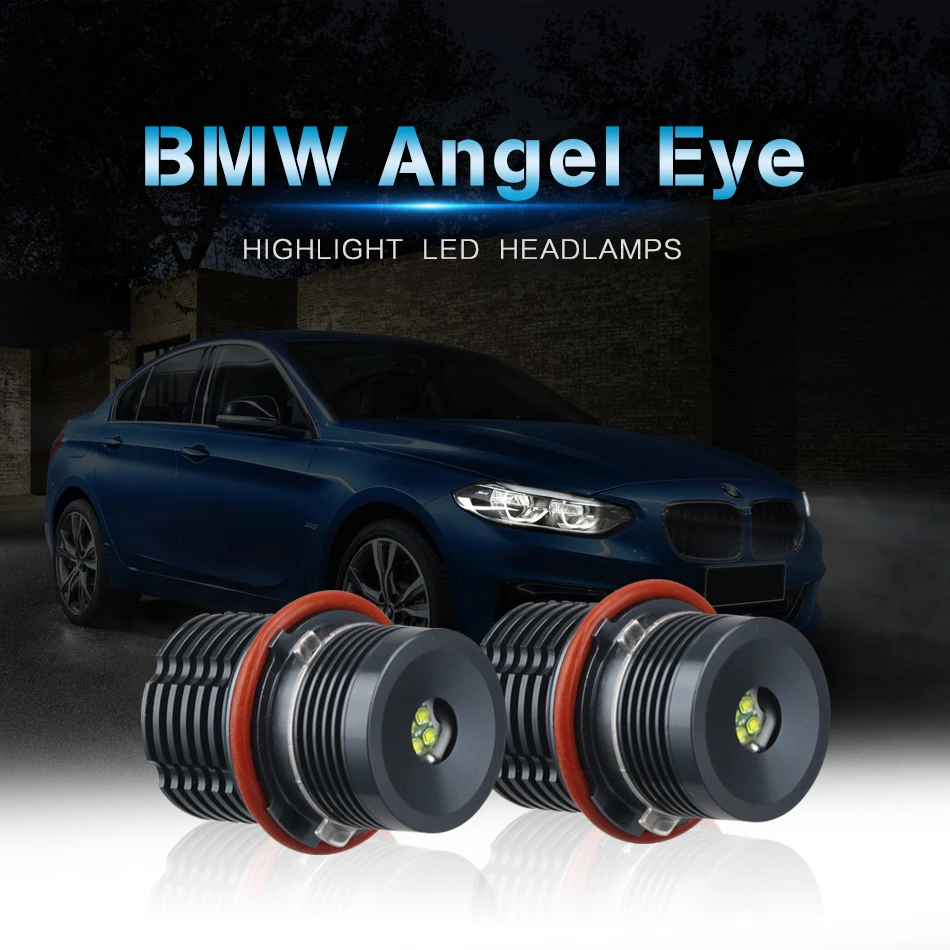 

2pcs Error Free LED Angel Eyes Marker Lights Bulbs for BMW E39 E60 E63 E64 E65 E66 525i 530i 545i 550i 6500K 1200LM 40W 12V