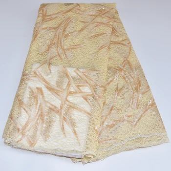 

5yards High- end African lace fabric 5 Yards African Sequins net Lace fabric French lace Nigerian Lace Fabrics Wedding dress