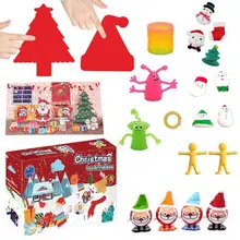 Coffret de jouets de noël, 24 pièces, coffret cadeau de l'avent, pour enfants, joli jouet à presser innovant, puzzle, jouets sensoriels à bulles