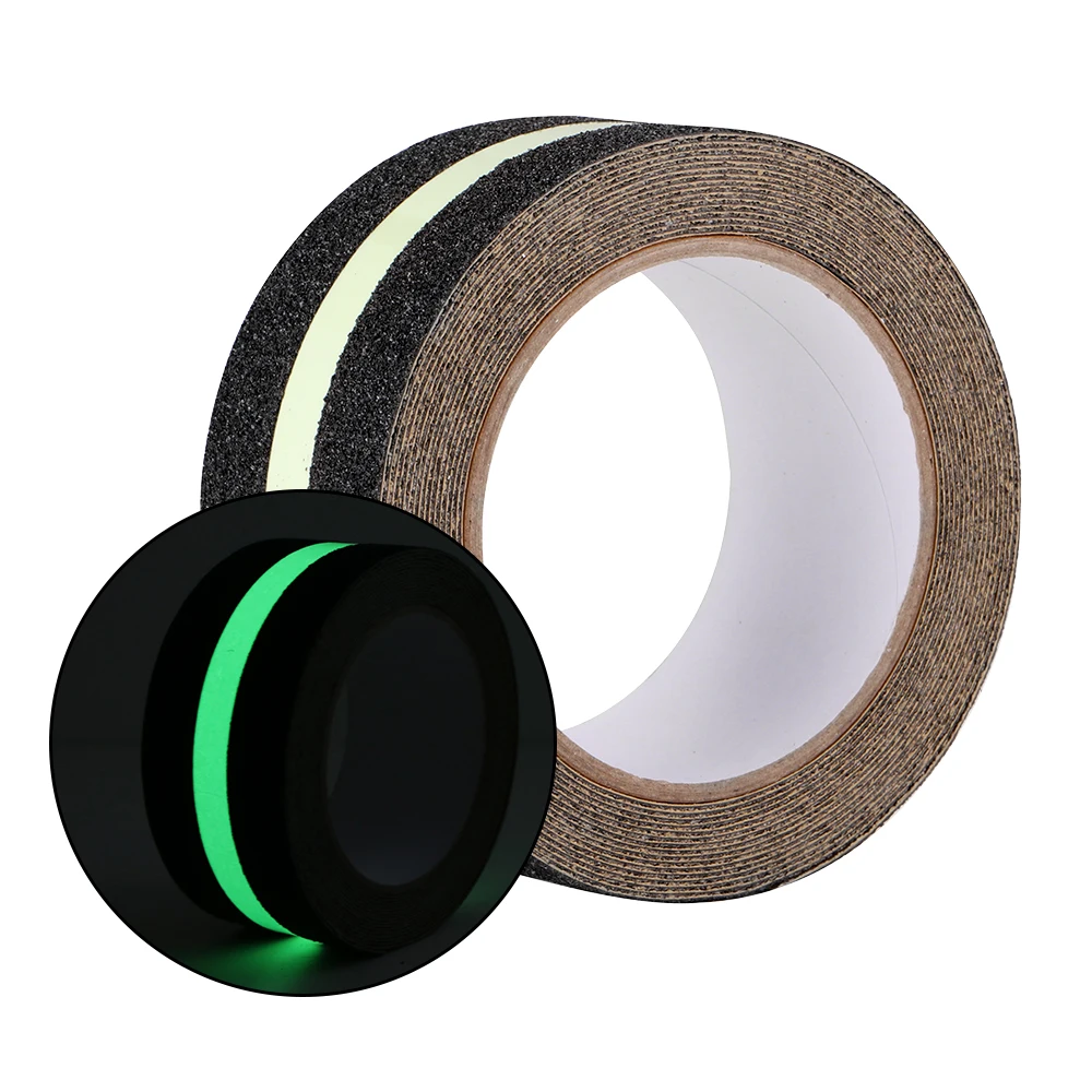 1PC PVC Frosted Surface Anti-Slip Tape Glow In Dark Grip Traction Tape Abrasive Stairs Tread Step Safety Tape 5cm*5M 5cm*3M