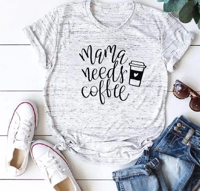 marble t black words Mama Needs кофейная футболка Повседневная летняя графическая Мужская футболка с длинными рукавами мама жизнь, подарок рубашка женская модная одежда хлопковая футболка плюс размер - Цвет: marble t black words