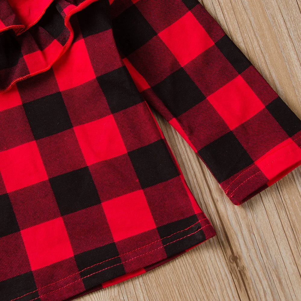 HE Hello Enjoy/комплекты одежды для маленьких девочек комплект детской одежды в клетку в американском стиле комплект из 3 предметов: топ с длинными рукавами+ кожаная юбка+ повязка на голову