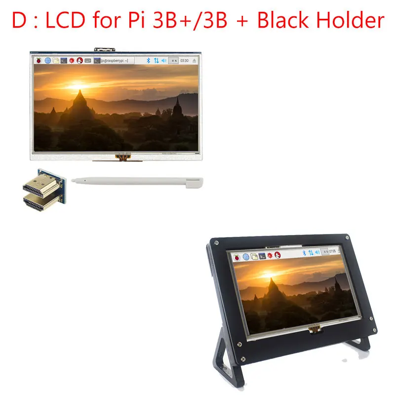 for Pi 3B Plus Raspberry Pi 4 Модель B 5 дюймов сенсорный экран TFT HDMI 800x480 ЖК-дисплей сенсорный экран для Raspberry Pi 3 Model B+/3B ПК ноутбук - Цвет: for Pi 3B Plus