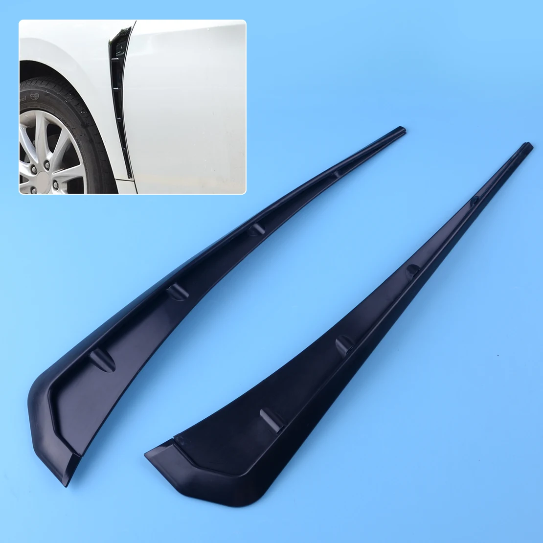 

DWCX 2pcs Black ABS Type R Black Side Fender Vent Air Wing Cover Trim Mouldings Styling Fit For Honda Civic 2016 2017 2018