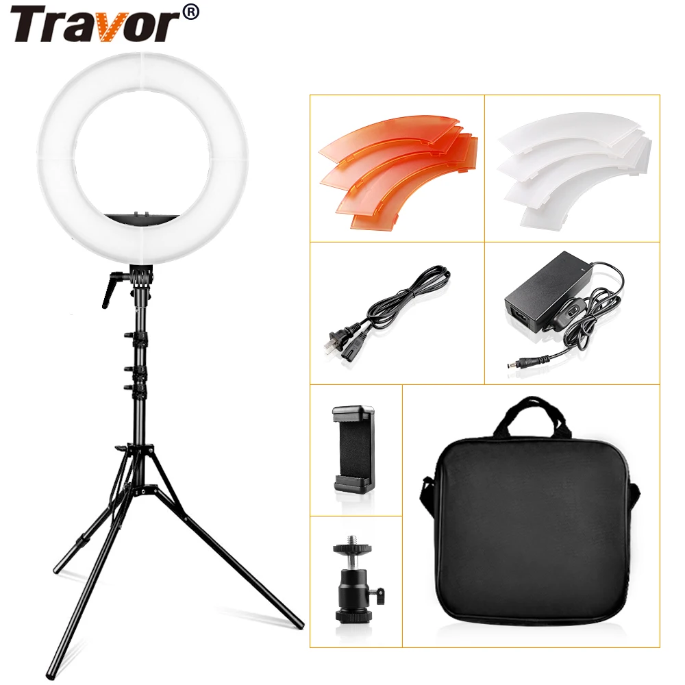 Travor 12 дюймов светодиодный кольцевой светильник для фотосъемки камеры с