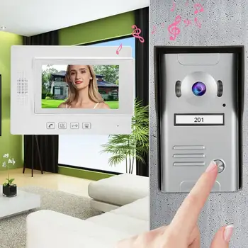 

7inch Wired Video Door Phone Doorbell System Home Intercom Camera Monitor 110-240V door bell