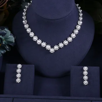 

jankelly Nigeria 2pcs Bridal Zirconia Jewelry Sets For Women Party, Luxury Dubai Nigeria CZ Crystal Wedding Jewelry Sets