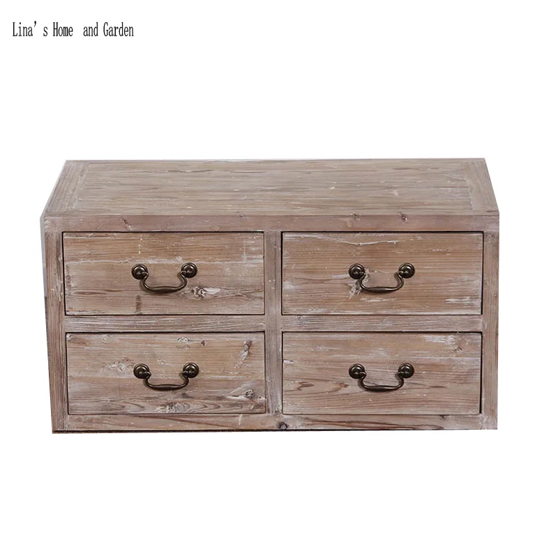 

handmade countryside solid wooden antique small drawer cabinet