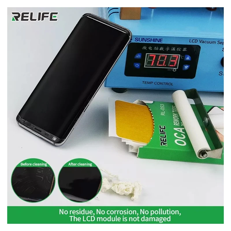 RL-053, 50 шт., ЖК-экран, удаляет OCA Rework, клейкая лента для IPHONE, Android, мобильный телефон, 5,6 дюймов, 6,7 дюймов, ЖК-дисплей