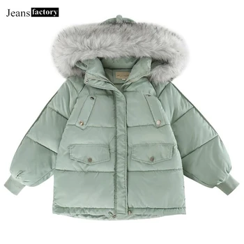 

Winter Hooded Jacket Women Fashion Big Fur Collar Cotton Padded Coat Female Warm Thick Korean Style Loose Jacket Parka Overcoat