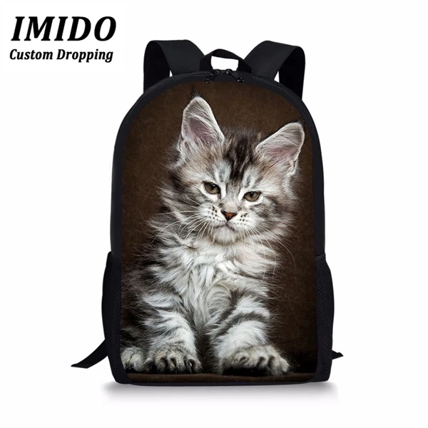 IMIDO, женский рюкзак, восхитительный котенок, кошка, школьные сумки для девочек-подростков, рюкзак, студенческий рюкзак, кавайный фиолетовый рюкзак, Mochilas