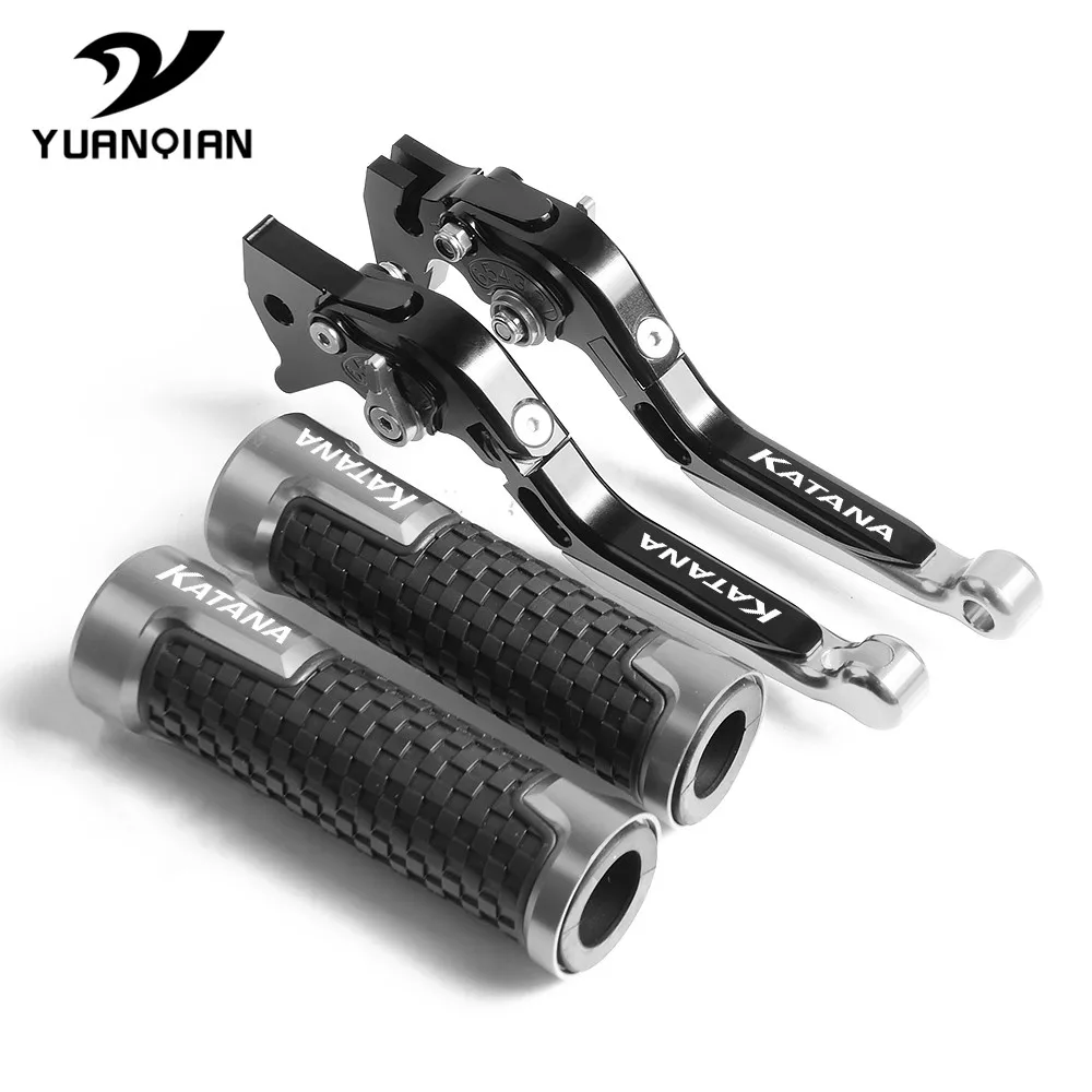 Мотоцикл с ЧПУ Алюминий Регулируемая Складная тормозной рычаг сцепления ручками руль сжимающей руки бар для Suzuki Katana GSX1100F - Цвет: SLBKBKSL-KATANA