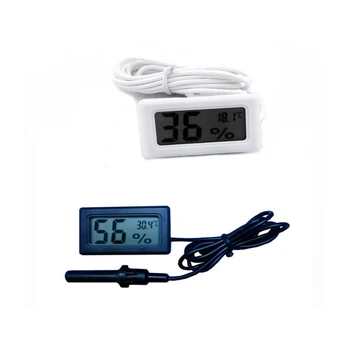 

LCD Digital Thermometer Hygrometer Probe Meter for Incubator Reptile Greenhouse Bathroom Water Temperature Fridges Freezers
