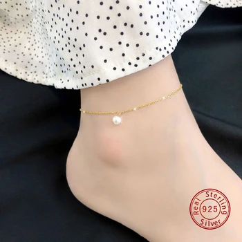 

T-JL2006095 S925 Sterling Silver Hot Sale Pretty Korean Gold Anklet 2020