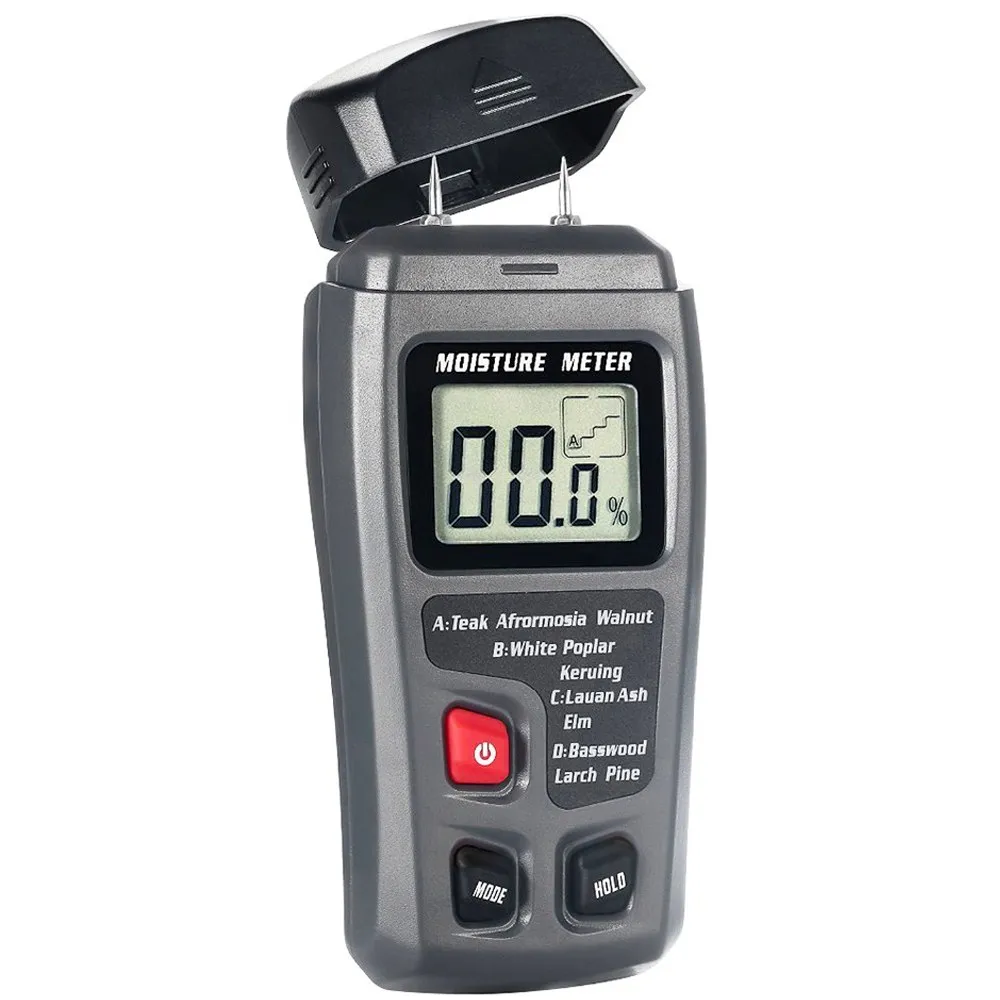

Portable Digital Wood Moisture Meter 0~99.9% Hygrometer JUNEJOUR EMT01/MT10 with Large LCD Display