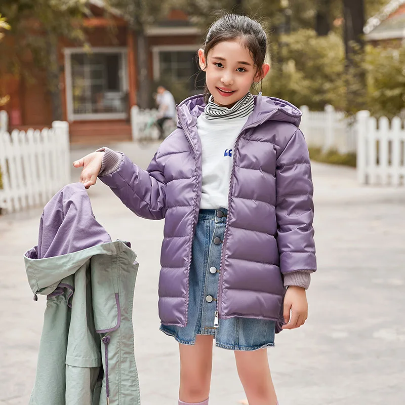 

Free shipping Fashion Brand Girl Down Jacket Warm Child Down Parkas Coat Fur Kid Teenager Thickening Outerwear For Cold Winter