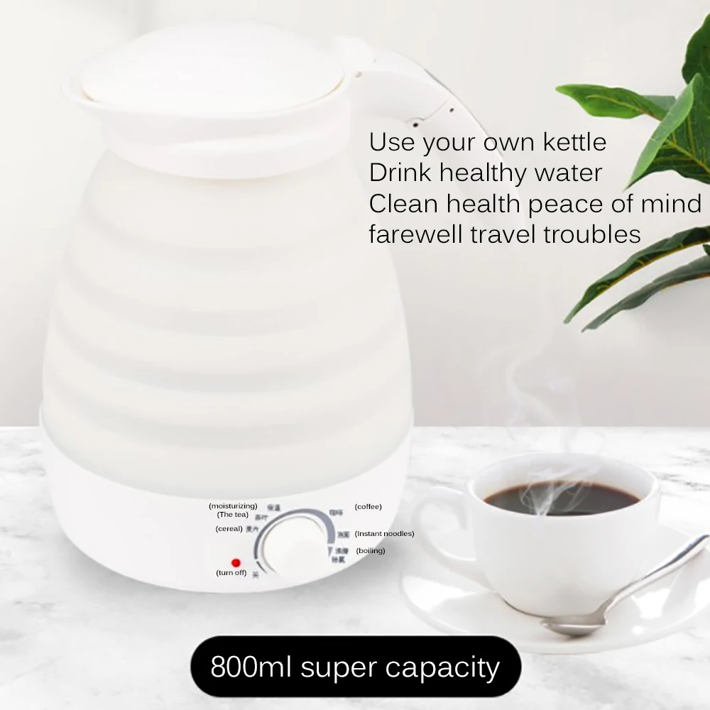 Automatic Shift Temperature Control Portable Travel Bottle Electric Foldable Kettle Double Voltage Travel Water Heater
