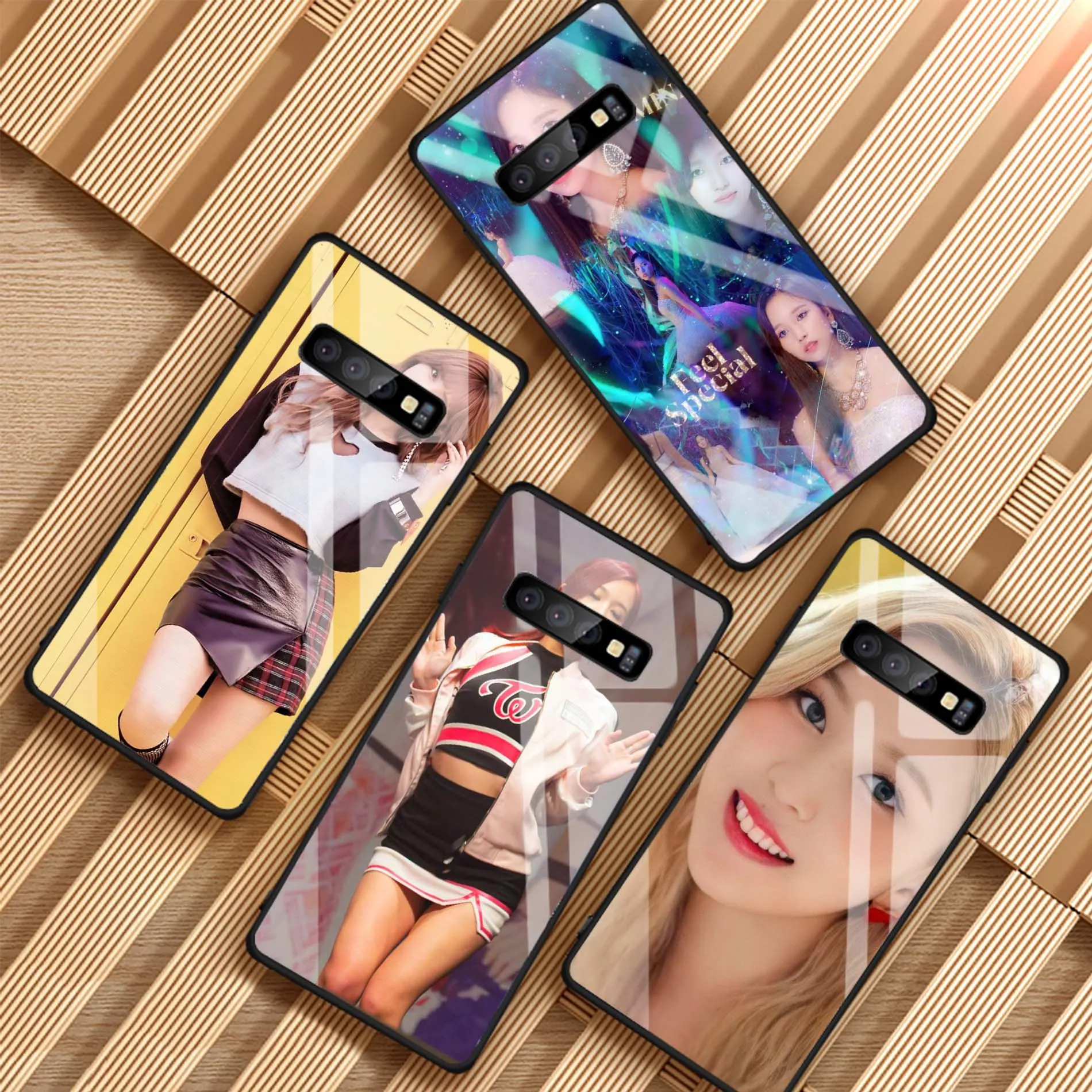 Twice Mina Kpop DIY Tempered Glass Phone Case for Samsung Galaxy S8 S9 S10 S20 Plus J4 J6 J8 2018 NOTE 8 9 10 | Мобильные телефоны